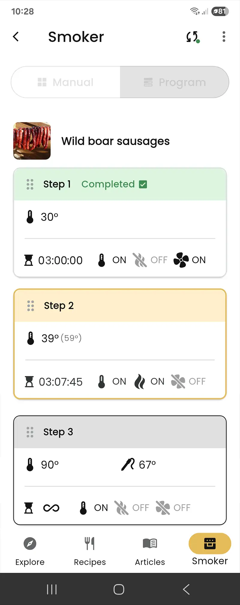 Automated programs in the BORCOOK app